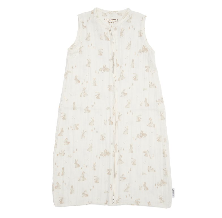 * Little Dutch Slaapzak zomer hydrofiel 90cm Baby Bunny | Meerkleurig