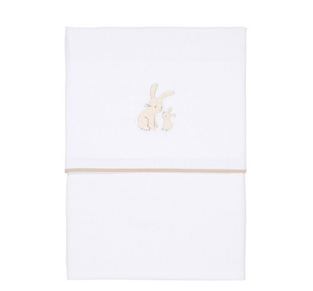 Little Dutch Wieglaken 70x100cm Baby Bunny geborduurd | Wit