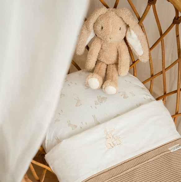 Little Dutch Wieglaken 70x100cm Baby Bunny geborduurd | Wit