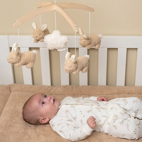 * Little Dutch Houten Muziekmobiel wit | Baby Bunny