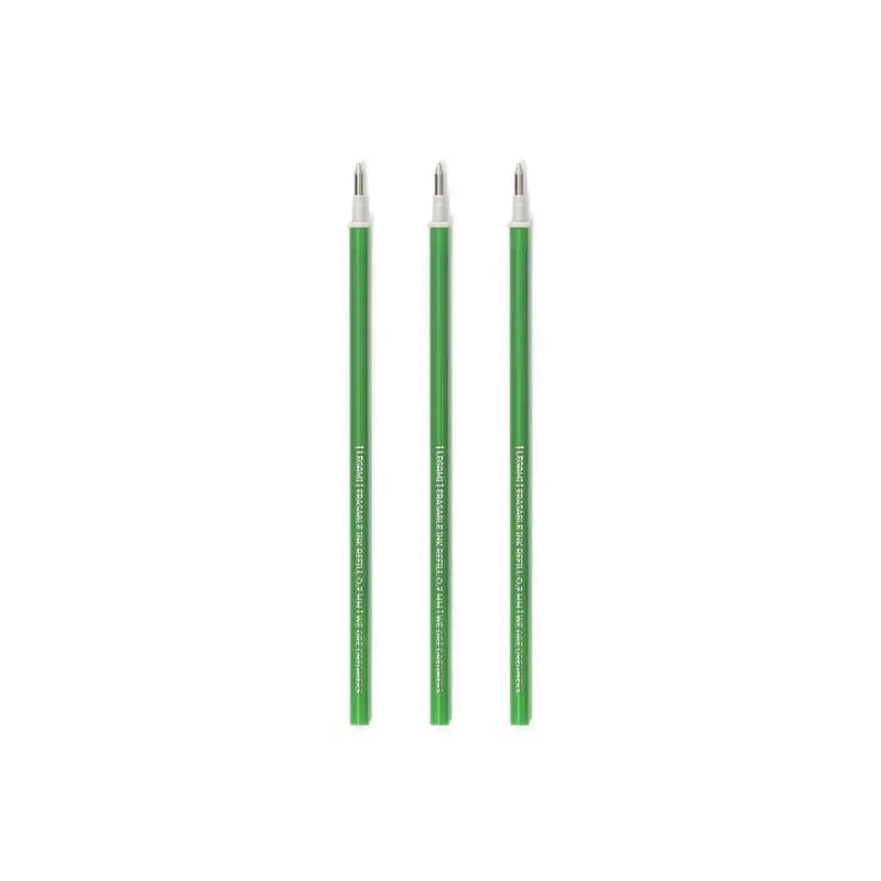 Groene Legami refills voor de Erasable Gel Pens, drie stuks die soepel schrijven