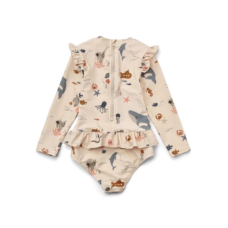 Liewood Sille Swim Jumpsuit 2-3Y | Sea Creature / Sandy Mix