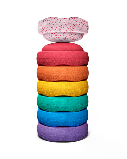 * Stapelstein Blush Mini Rainbow Classic | Set van 6 + GRATIS Blush Steen