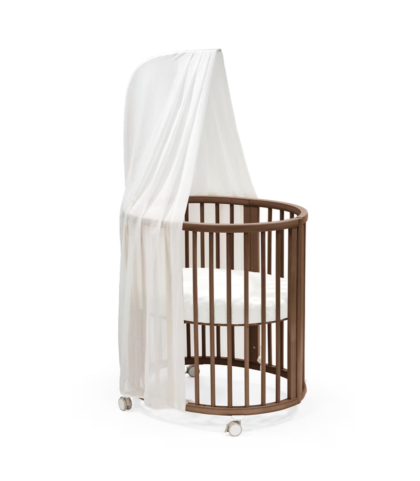 Stokke Sleepi Piekstok V3 in Warm Brown voor het Sleepi babybed, verkrijgbaar bij De Gele Flamingo