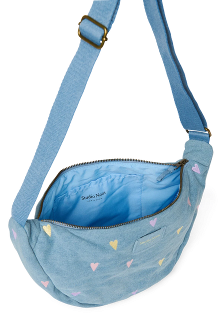 Studio Noos Adult Fanny Pack | Lichtblauwe Denim Hearts