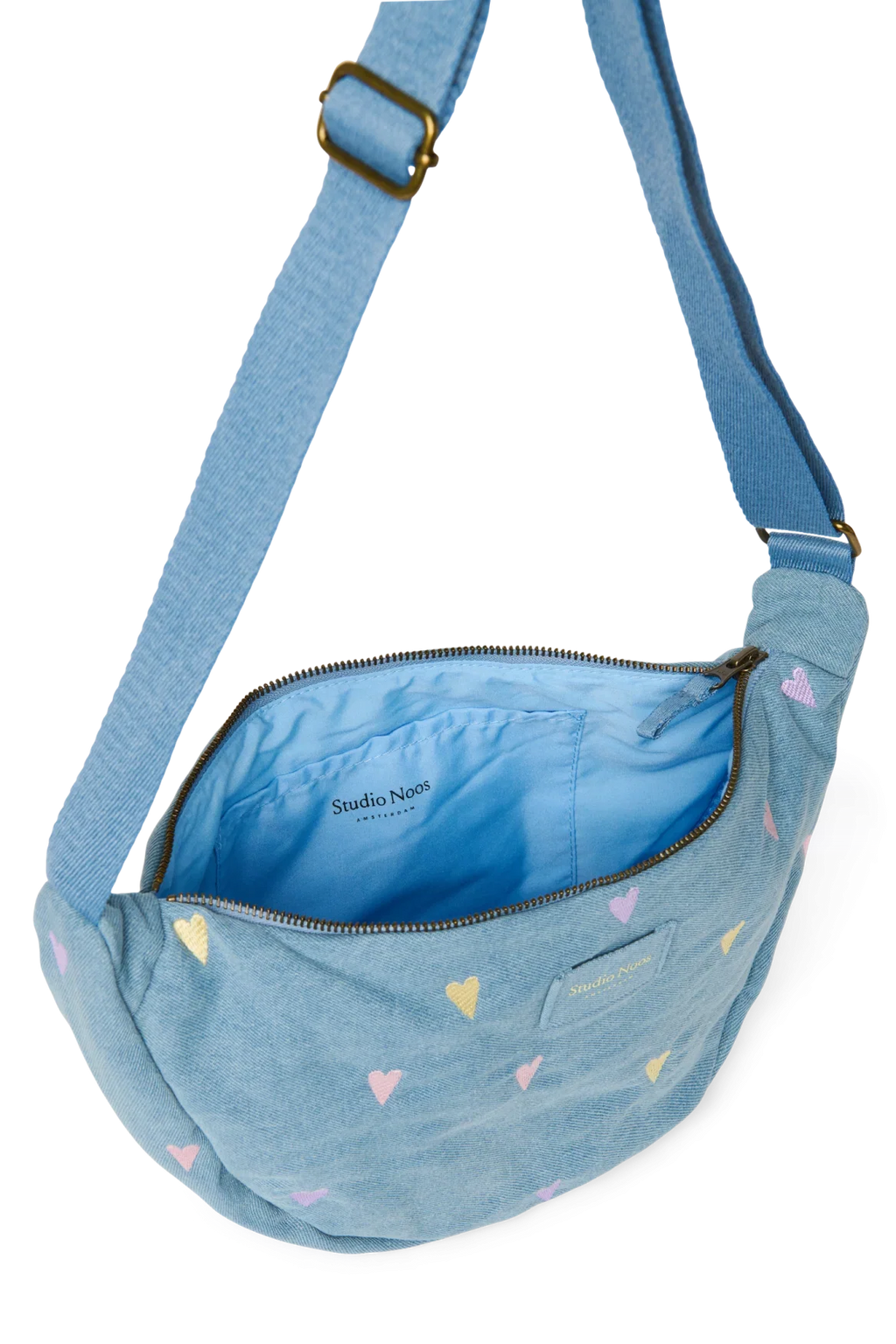 Denim Hearts heuptas van Studio Noos met hoofdvak met ritssluiting, bij De Gele Flamingo