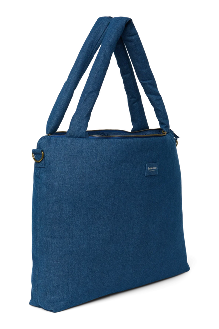 Studio Noos Luiertas met rits | Donkerblauwe Denim