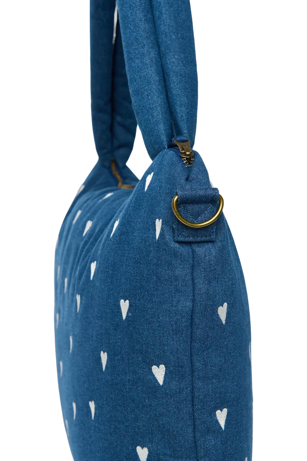 Studio Noos Luiertas met rits | Donkerblauwe Denim Hearts