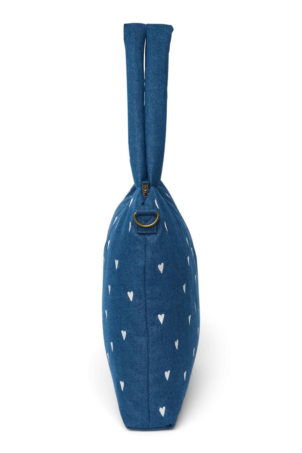 Studio Noos Luiertas met rits | Donkerblauwe Denim Hearts