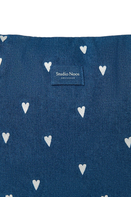 Studio Noos Luiertas met rits | Donkerblauwe Denim Hearts