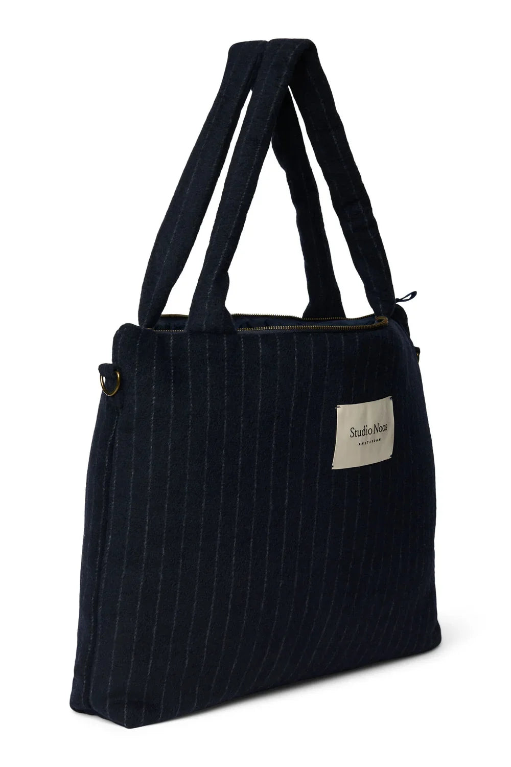 Studio Noos Diaper Bag Luiertas Met Rits | Dark Blue Flanel Chalkstripe