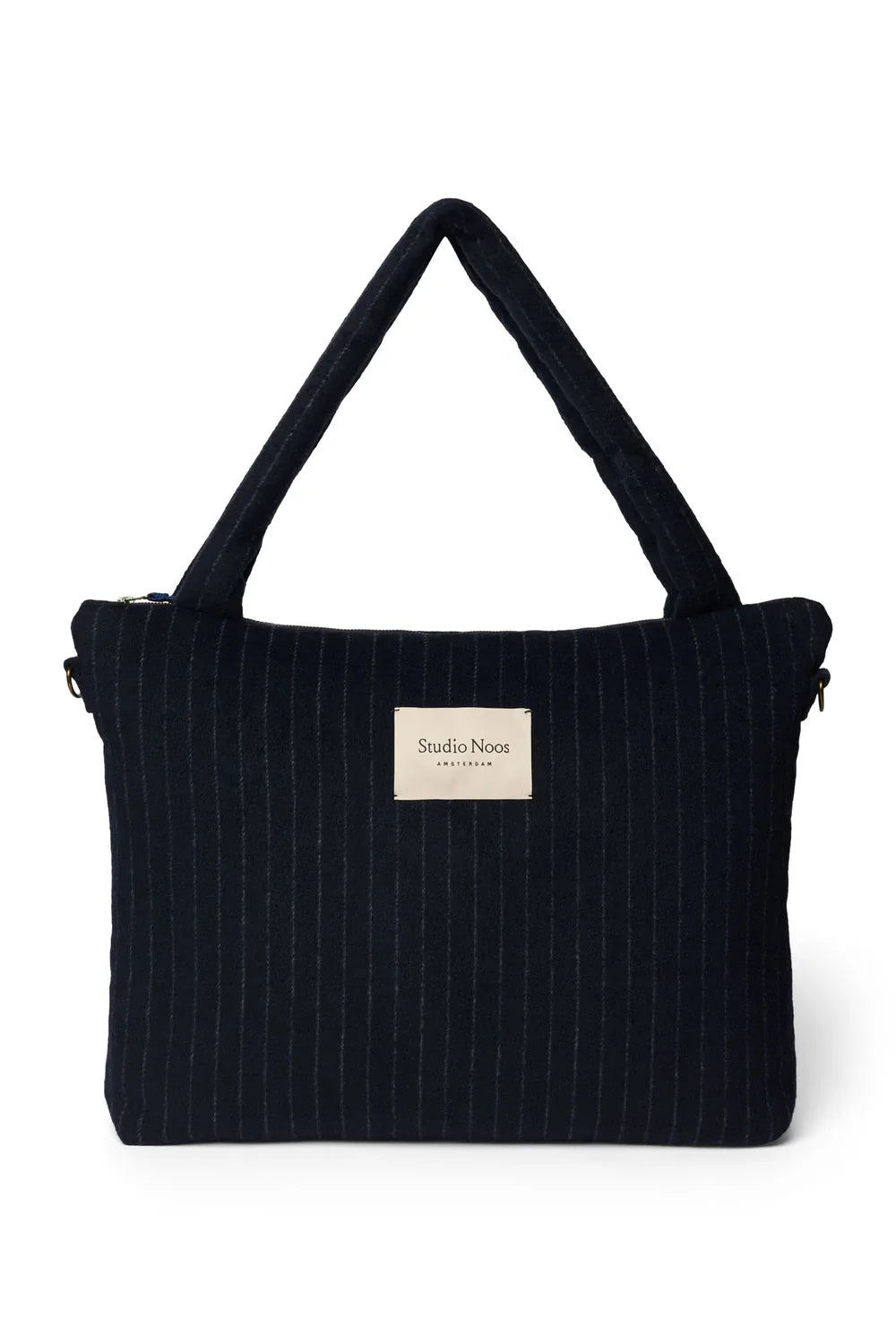 Studio Noos Diaper Bag Luiertas Met Rits | Dark Blue Flanel Chalkstripe