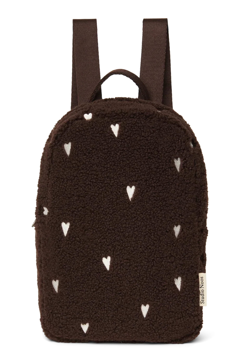 Studio Noos Mini Rugzakje Chocolate Teddy Hearts, bruin teddy kinderrugzakje met hartjes