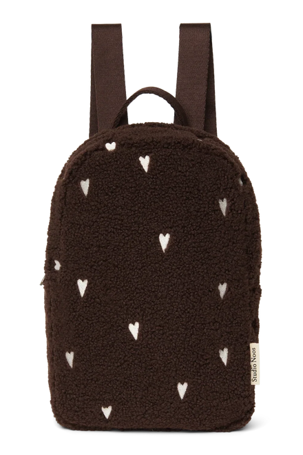 Studio Noos Mini Rugzakje | Chocolate Teddy Hearts