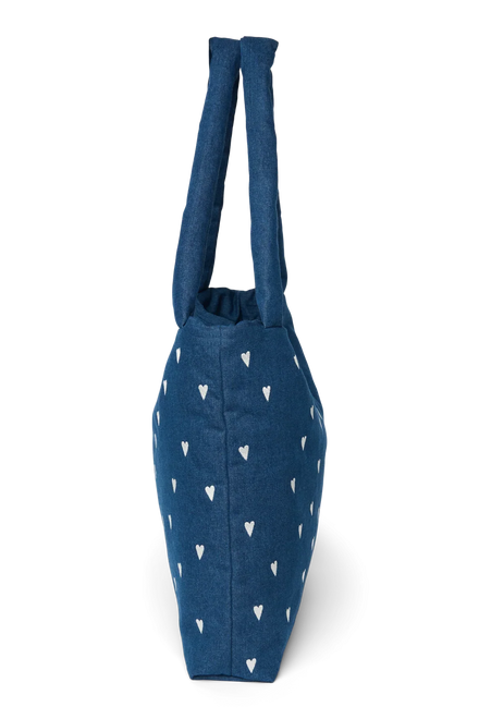 Studio Noos Mom Bag | Donkerblauwe Denim Hearts