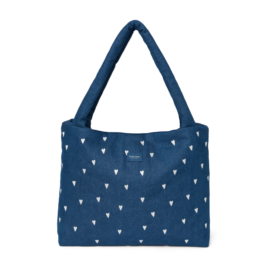 Studio Noos Mom Bag | Donkerblauwe Denim Hearts