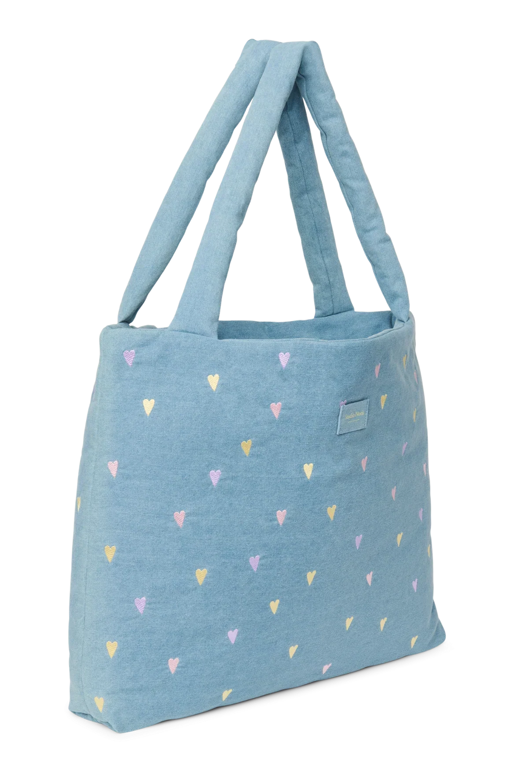 Studio Noos Mom Bag | Lichtblauwe Denim Hearts