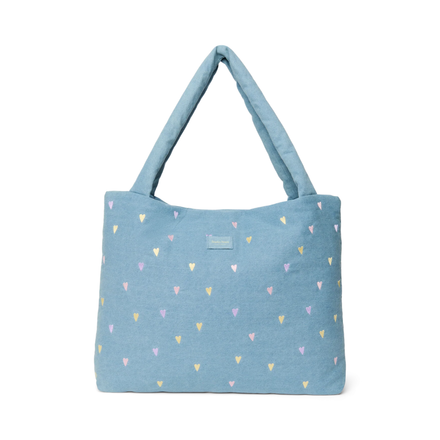 Studio Noos Mom Bag | Lichtblauwe Denim Hearts