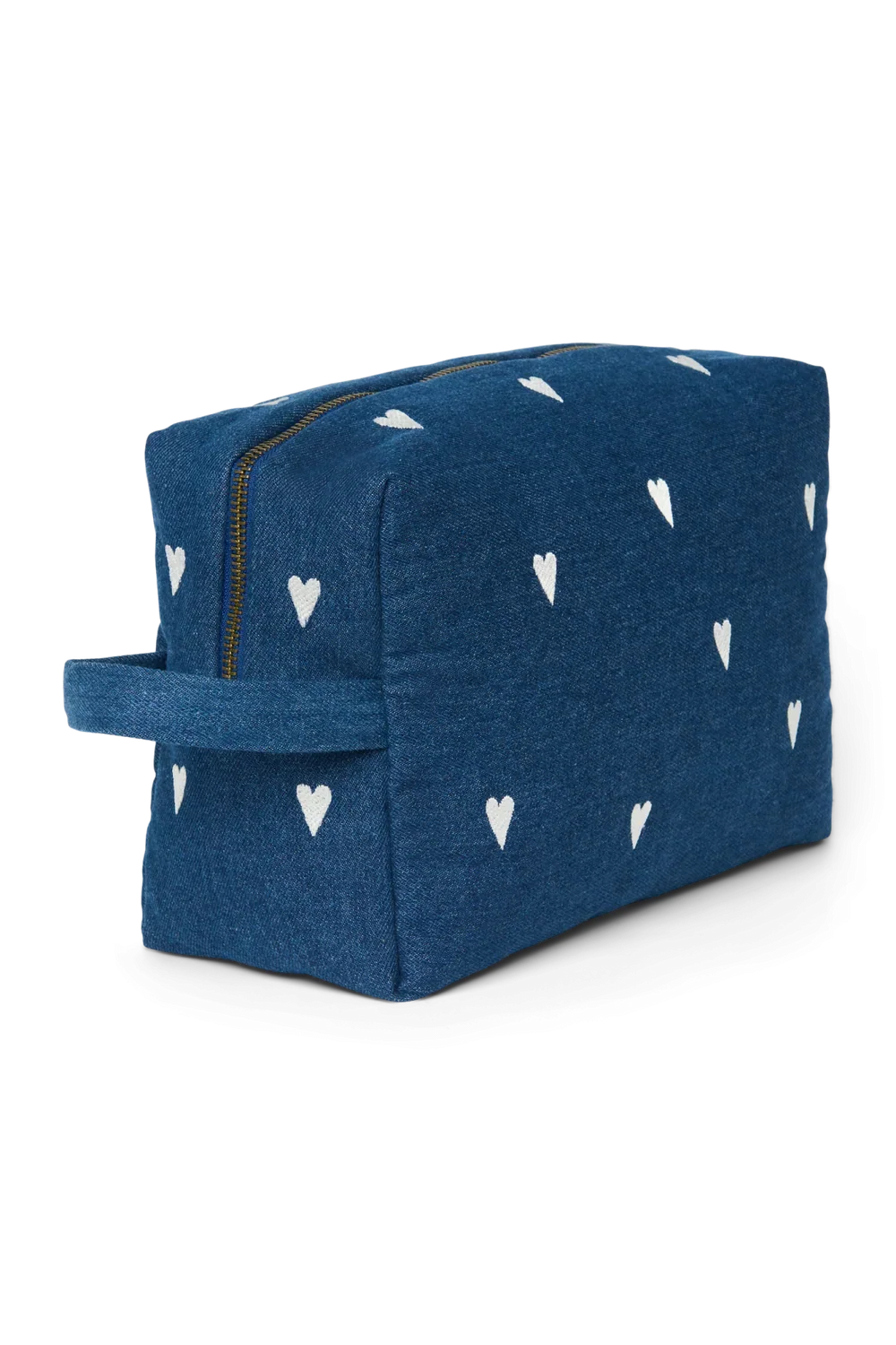 Studio Noos Toilettas | Donkerblauwe Denim Hearts