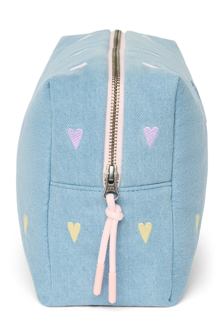 Studio Noos Toilettas | Lichtblauwe Denim Hearts