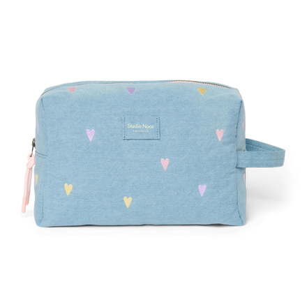Studio Noos Toilettas | Lichtblauwe Denim Hearts