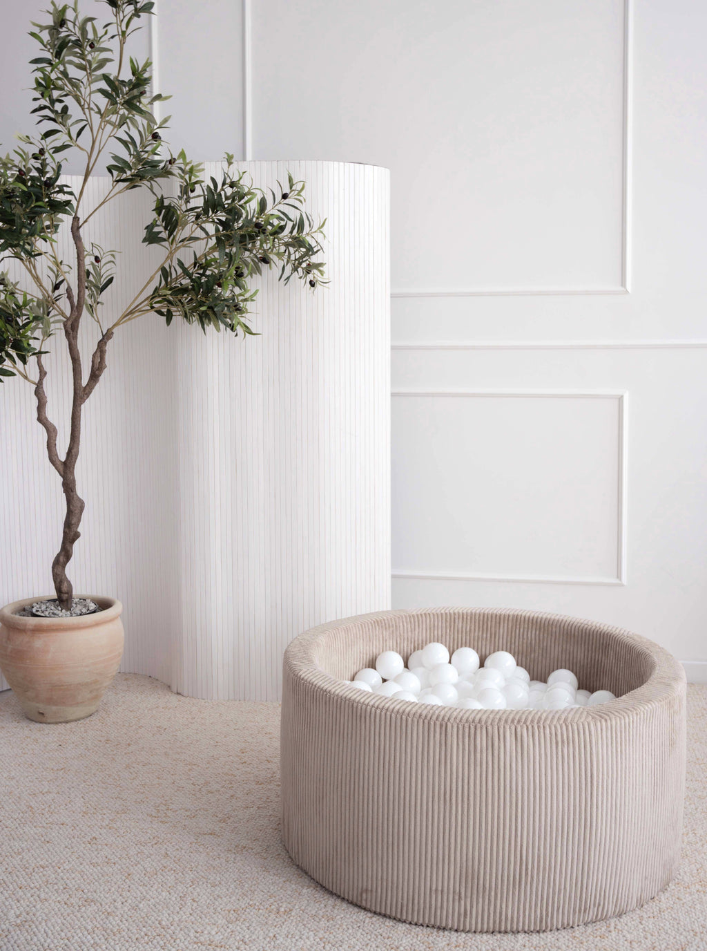 Moje Ballenbad Velvet Rib 90x40cm | Beige