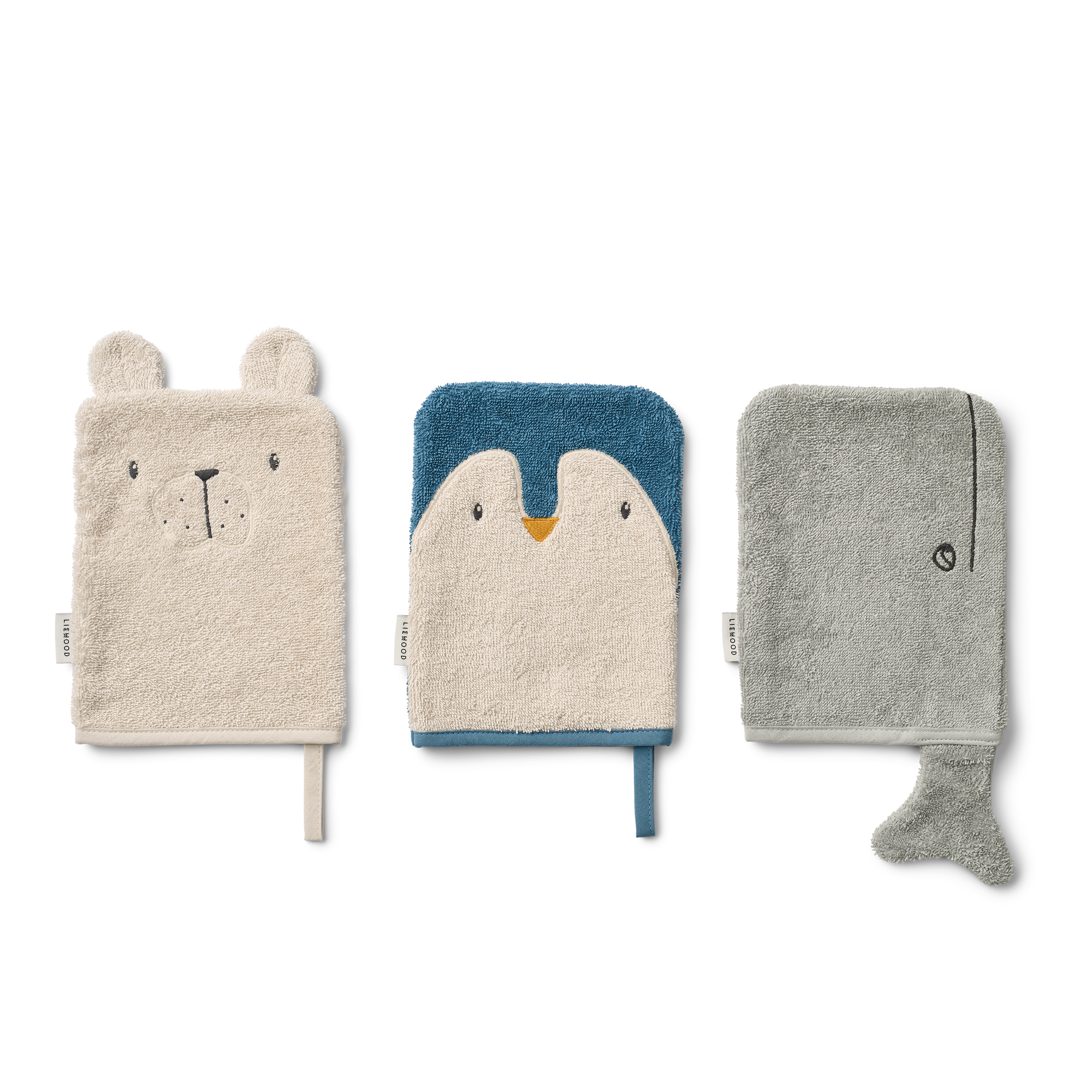 Liewood Sylvester Washandje 3-Pack | Arctic Sea / Ocean View