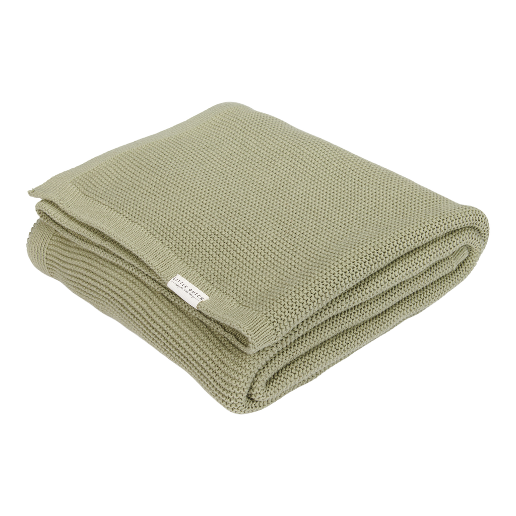 zzz Little Dutch Gebreid Ledikantdeken 110x140cm Beige | Olive