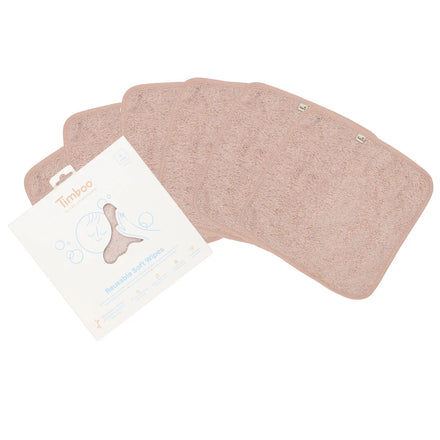 Timboo Herbruikbare Zachte Doekjes Set 6 20x20cm | Misty Rose
