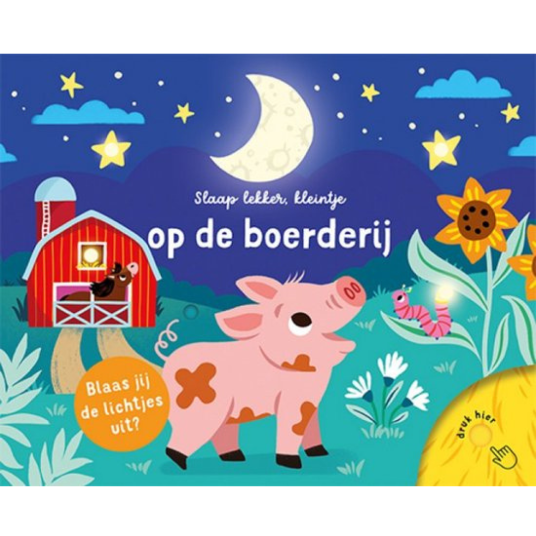 De Lantaarn Voorleesboek met lampjes Slaap lekker, Kleintje | Op de boerderij