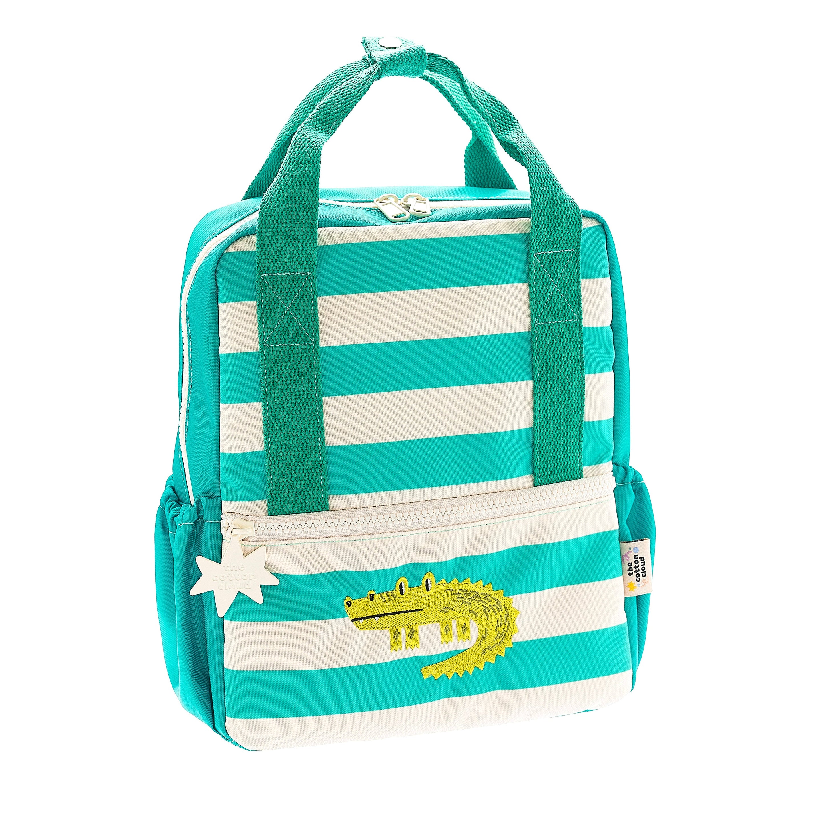 The Cotton Cloud kleuterrugzak Croc Rock met krokodillenprint uit gerecycled PET