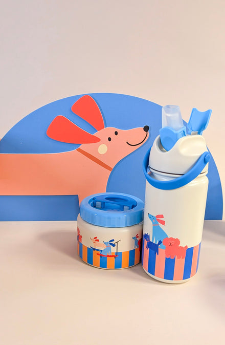 The Cotton Cloud Thermo Food Jar Woof Gang is vrij van BPA, ftalaten en PVC, bij De Gele Flamingo.