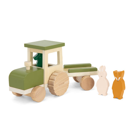 Trixie Houten Tractor Met Aanhangwagen All Animals