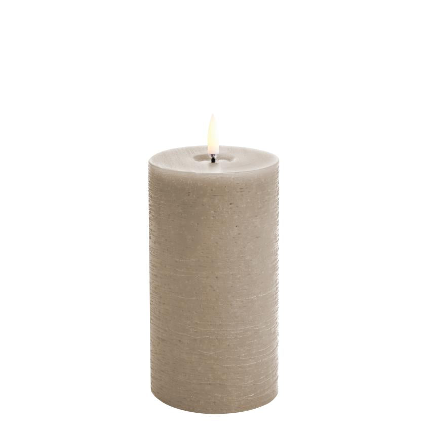 Uyuni LED Kaars Pillar Melted Candle 7,8x15 cm | Sandstone Rustic