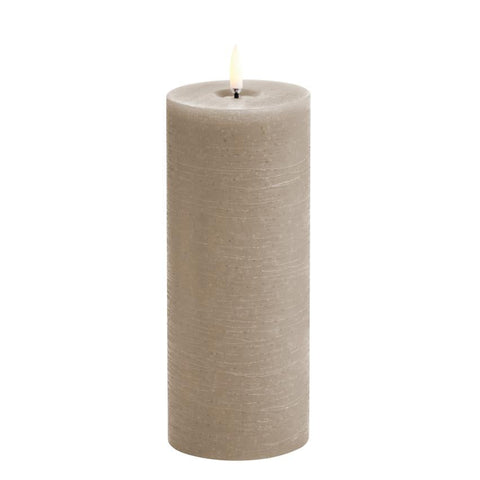 Uyuni LED Kaars Pillar Melted Candle 7,8x20 cm | Sandstone Rustic