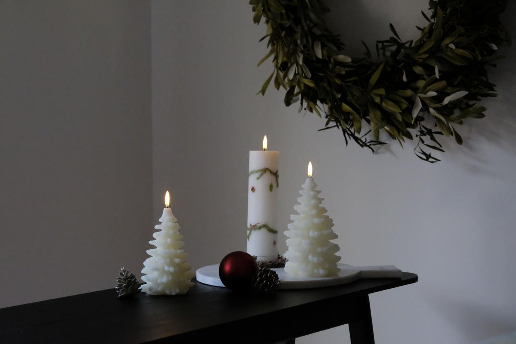 Uyuni LED Kaars Kerstboom Christmas Tree Candle 10x15 cm | Ivory Smooth