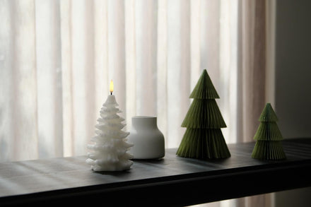 Uyuni LED Kaars Kerstboom Christmas Tree Candle 10x15 cm | Ivory Smooth