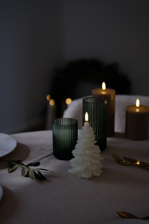 Uyuni LED Kaars Kerstboom Christmas Tree Candle 10x15 cm | Ivory Smooth