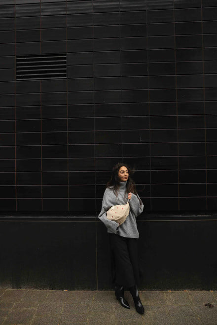 * Studio Noos Ecru Teddy Hearts Maxi Fanny Pack