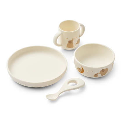 Liewood Vivi Printed Eetset | Elephant / Creme De La Creme