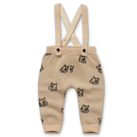 Sproet & Sprout Baby Pants Intarsia Squirrel Print | Nougat  *