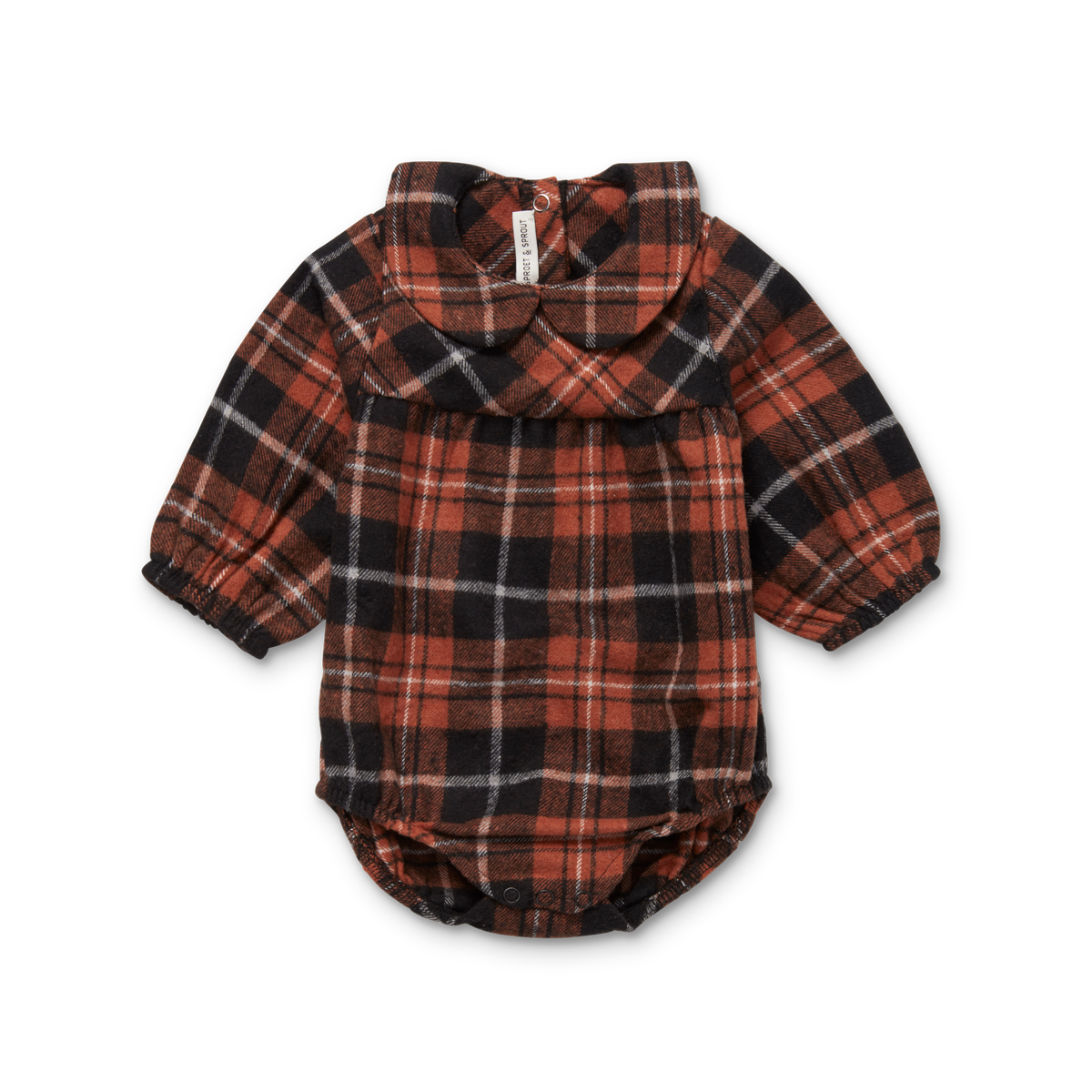 Sproet & Sprout Romper Flannel Check Loose Fit | Barn Red  *