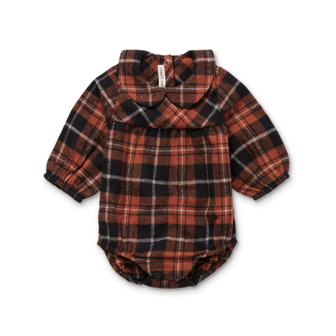 Sproet & Sprout Romper Flannel Check Loose Fit | Barn Red