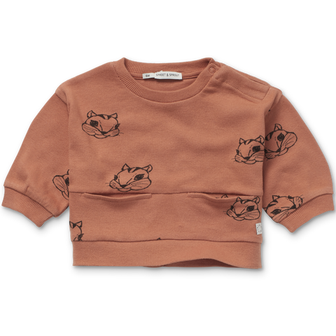 Sproet & Sprout Baby Sweatshirt Squirrel Print | Caf
