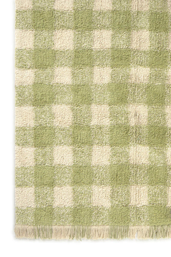Lorena Canals Machine Wasbaar Tapijt 150x180  | Vichy Matcha