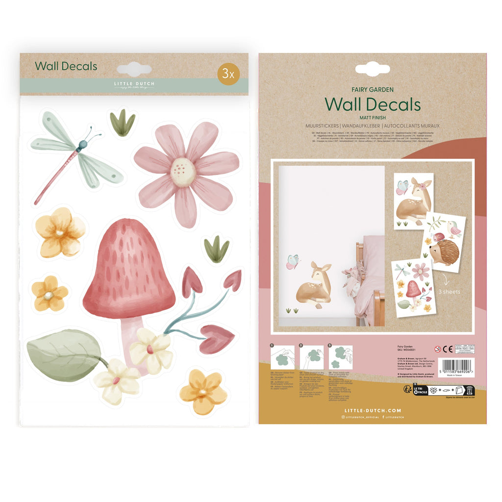 * Little Dutch Muurstickers 3 vellen | Fairy Garden