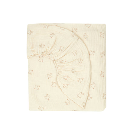 * Nobodinoz Wabi Sabi Hoeslaken 70x140x15cm | Brown Hoshi Birds