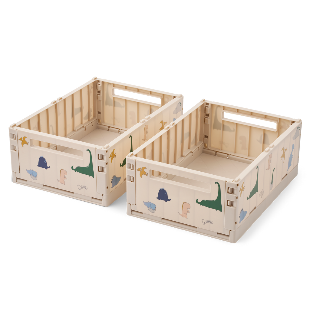 Liewood Weston Opbergbox M 2-Pack | Dino Roar / Sandy