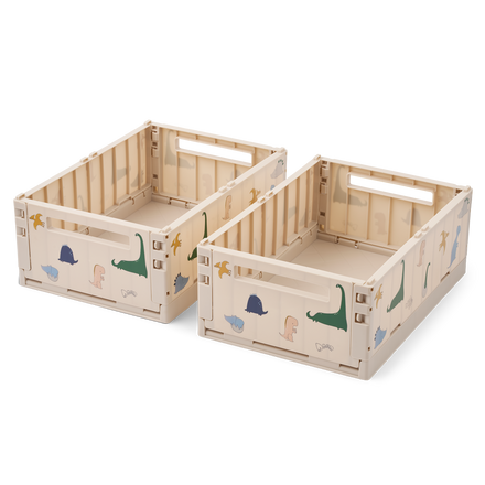 Liewood Weston Opbergbox M 2-Pack | Dino Roar / Sandy