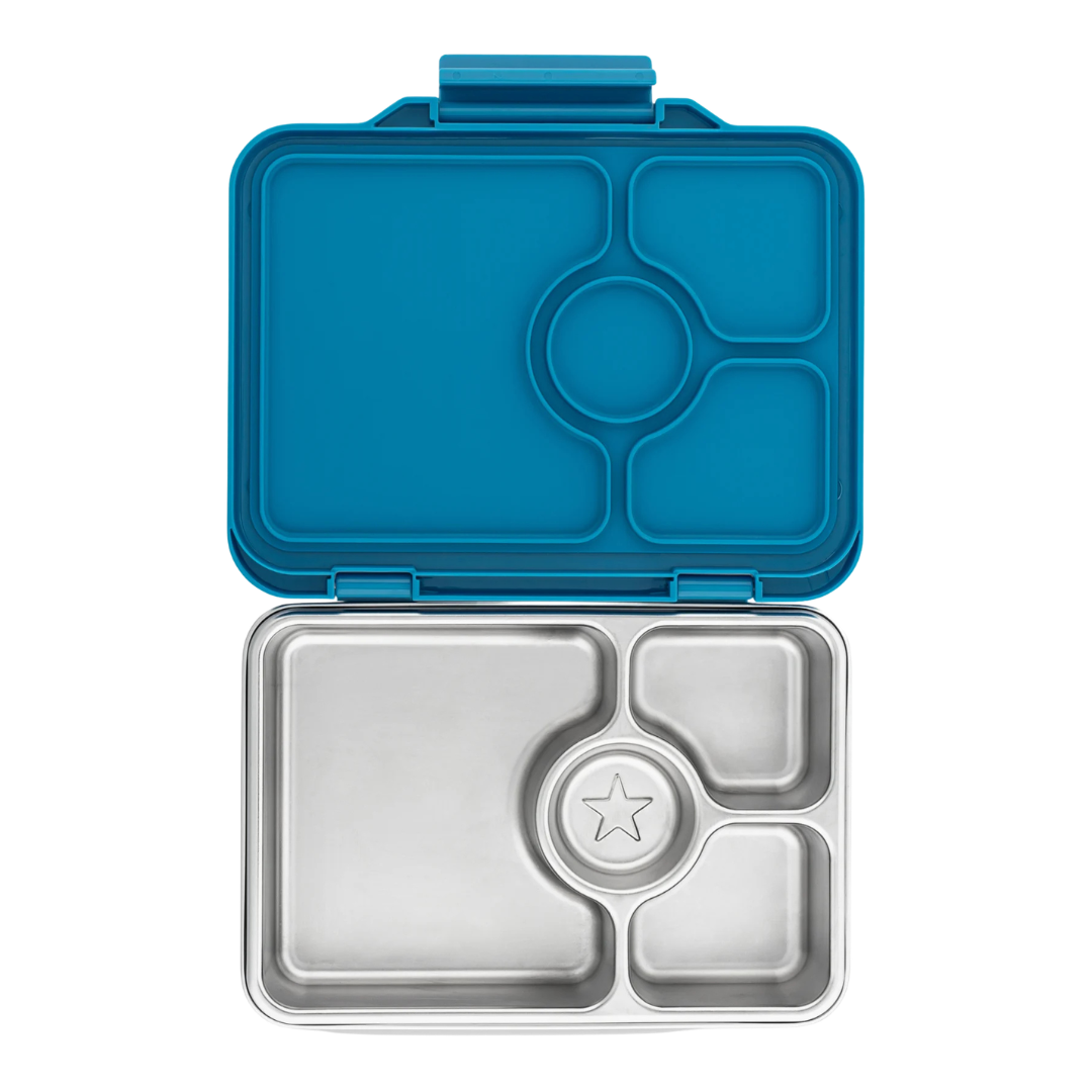 Yumbox Pret lunchbox Normandy Blauw met 4 vakken, verkrijgbaar bij De Gele Flamingo